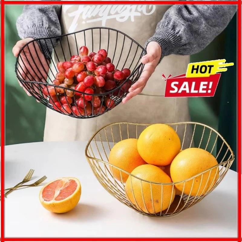 Metal Wire Fruit Basket – Iron Kitchen Storage Bowl Fruit Storage Basket Zpaxo