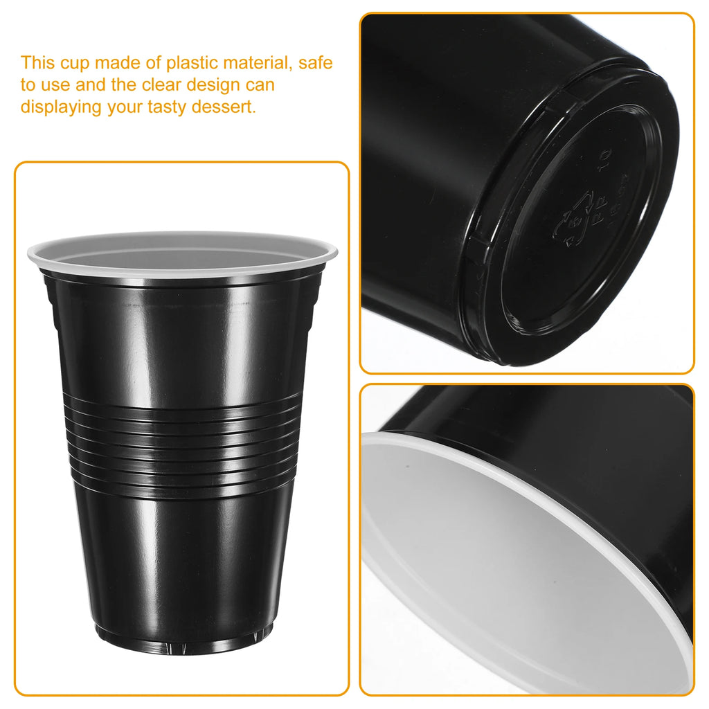 20pcs Decor Disposable Party Cup Birthday Decoration (rose Red 16oz Plastic ) Cups for Drinking Water Beverage Black Zpaxo