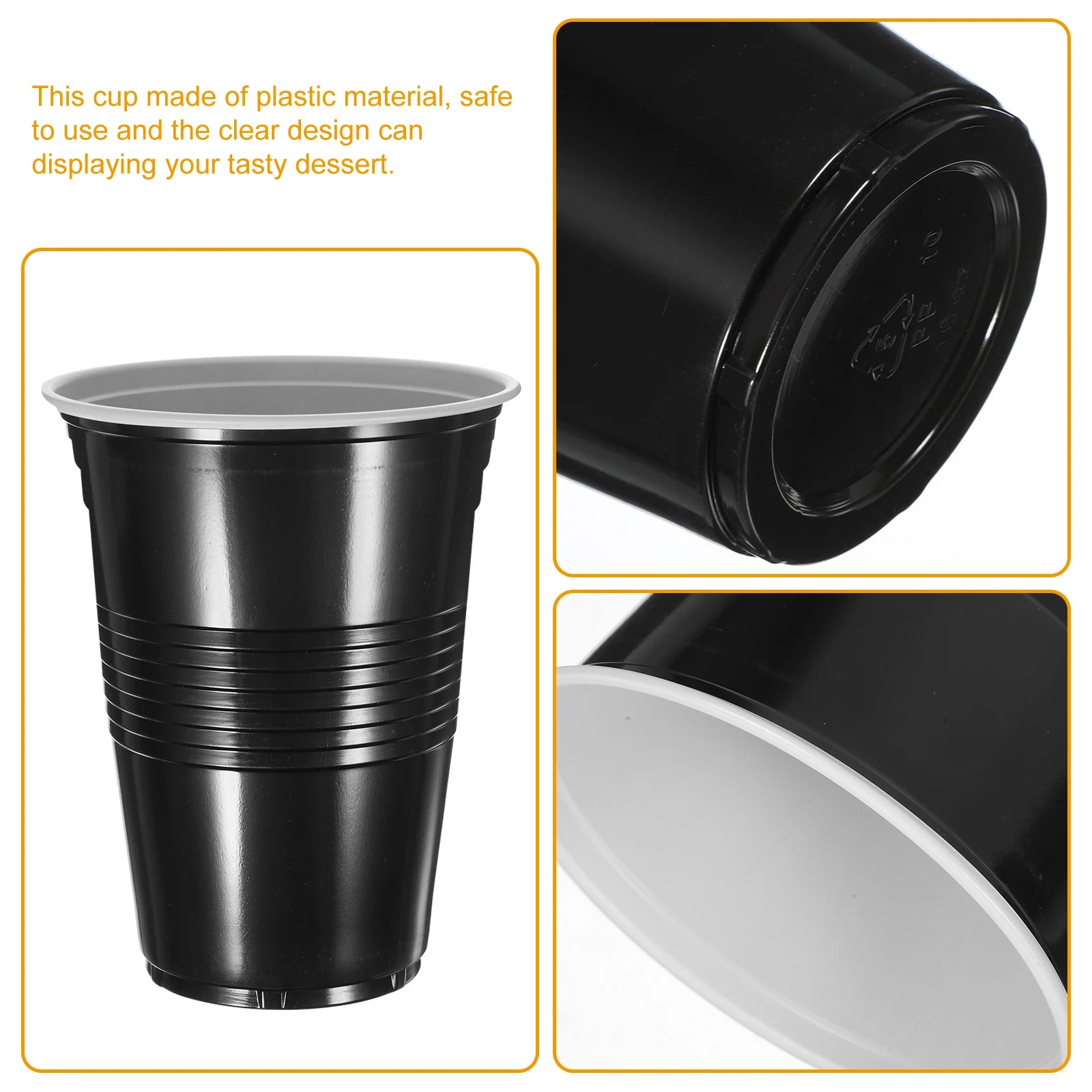 20pcs Decor Disposable Party Cup Birthday Decoration (rose Red 16oz Plastic ) Cups for Drinking Water Beverage Black Zpaxo
