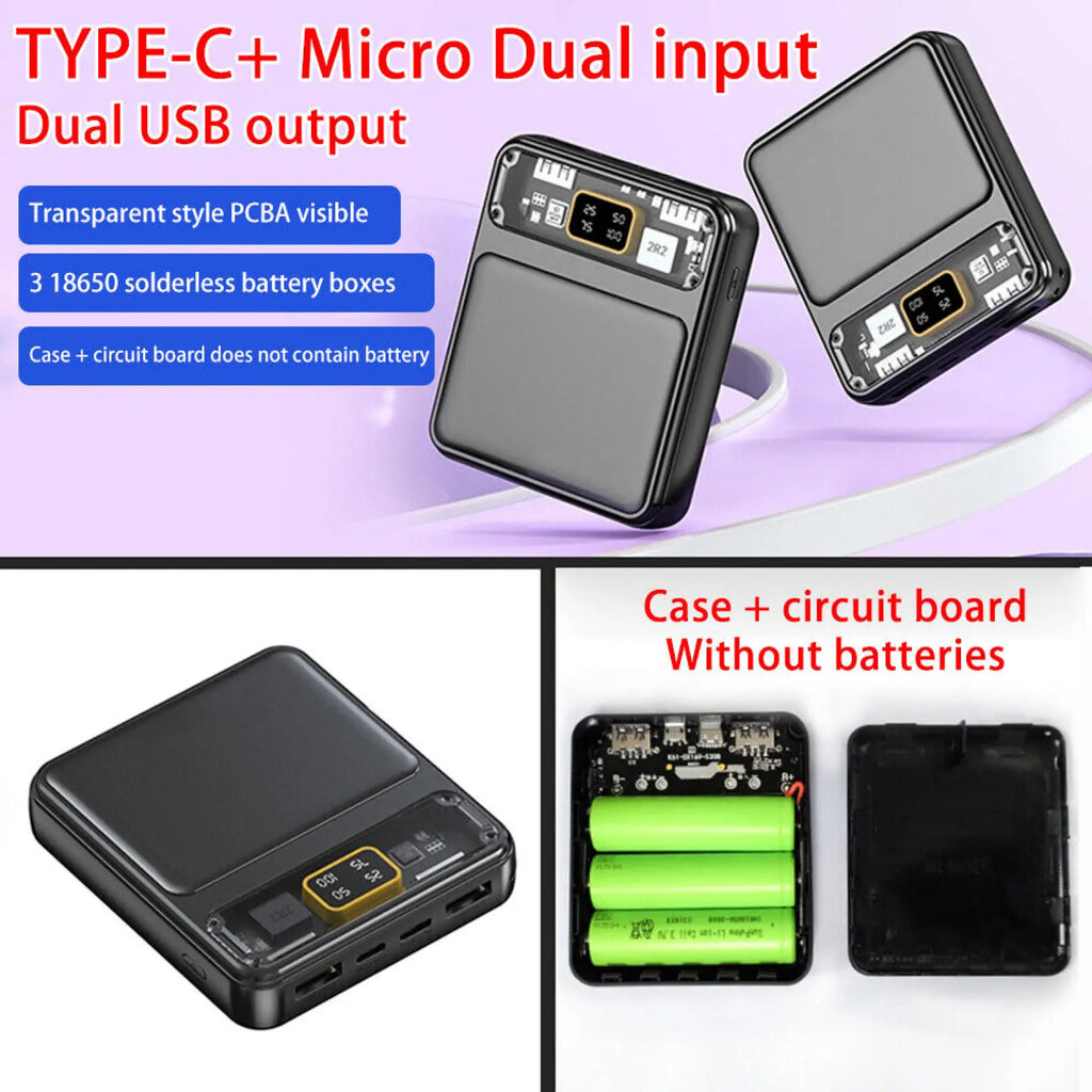 18650 Power Bank Cases 3X Battery Holder Storage Box Case 3 Slot