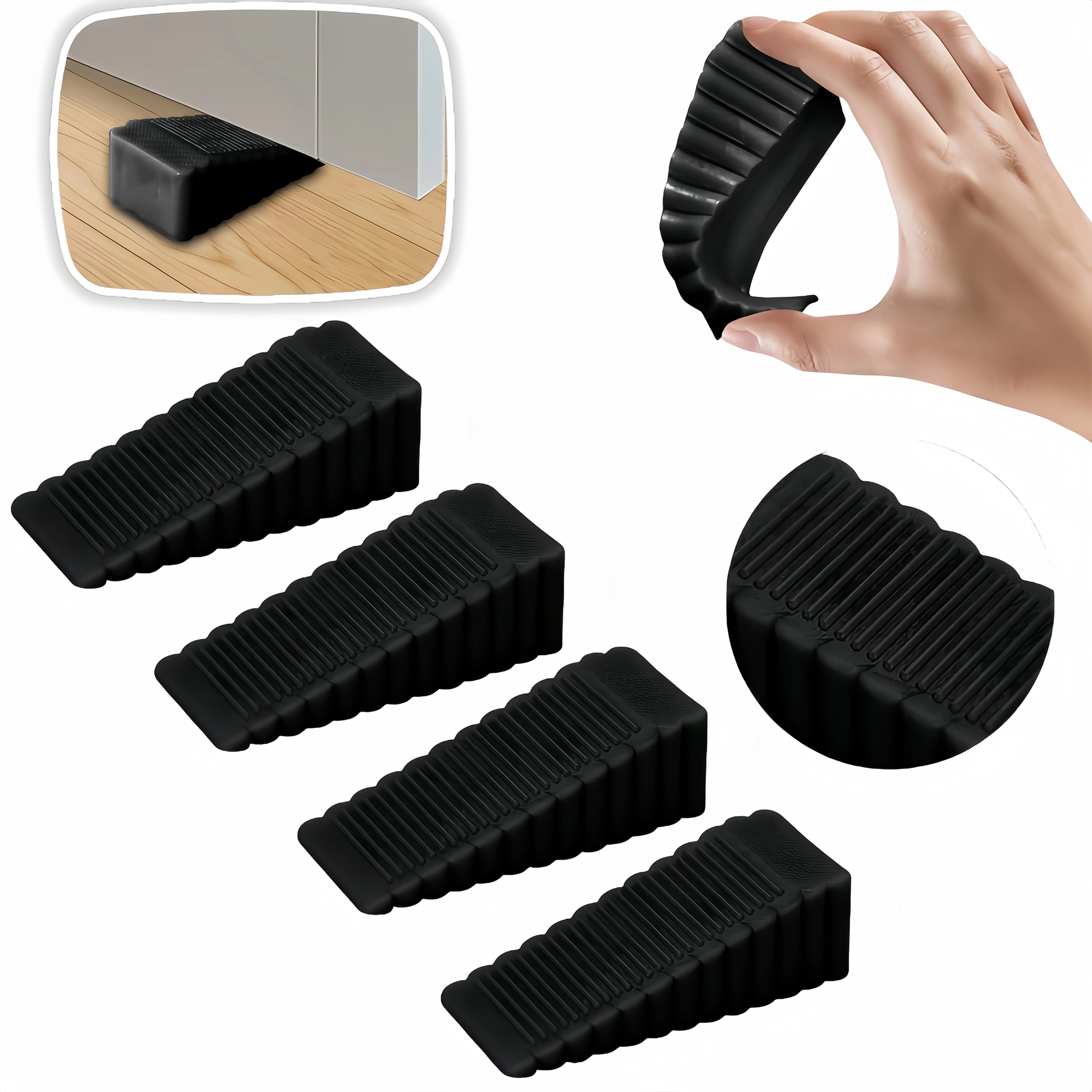 Heavy Duty Rubber Door Stopper – Anti-Slip 2/4 Pack