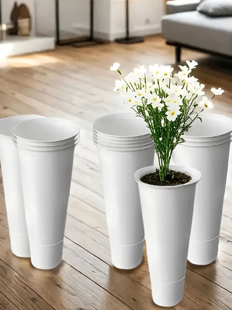 Plant Stand Tapered Buckets Large Capacity Plastic Planter Home Patio