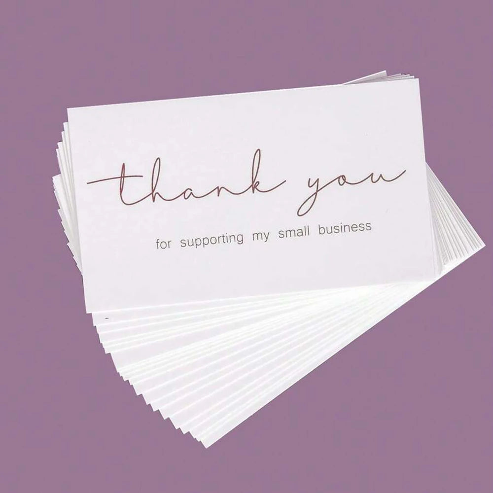 50/100Pcs Thank You Cards For Supporting My Small Business Cards Bulk Customer Appreciation Card Packaging Supplies Zpaxo J2506069-W 50Pcs