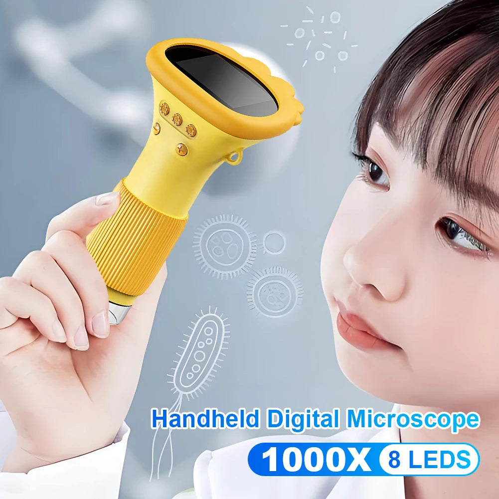 1000X Electronic Magnifier Camera 2 Inch IPS Screen Children Biological Insect Coin Magnifier 2MP Lens Mini Portable Microscopes Zpaxo