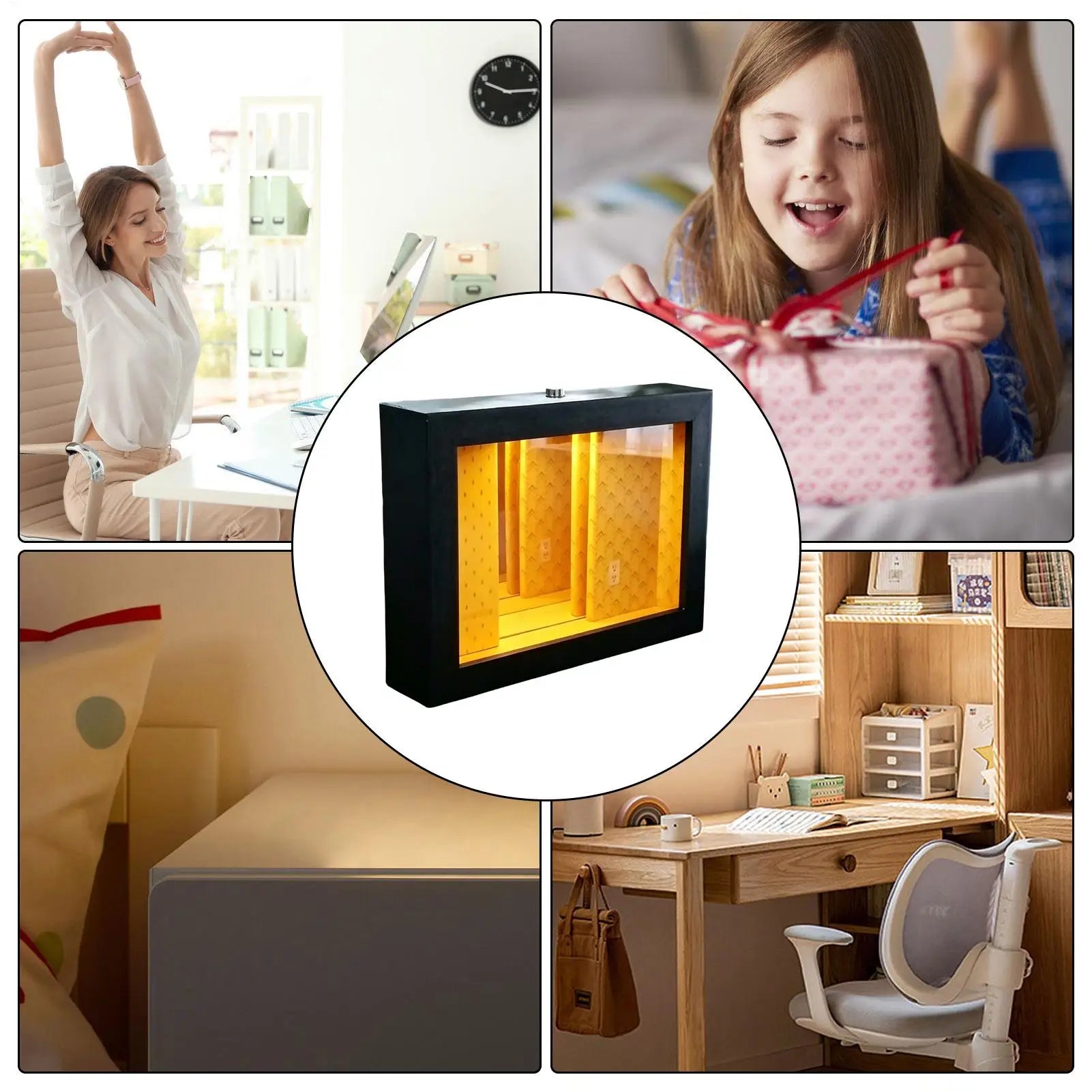 Desk Frame Decor Light Up 3D Abyss Mirror Table Decoration Desk Decoration Frame Art for Homeowners Renters Women Men Home Zpaxo