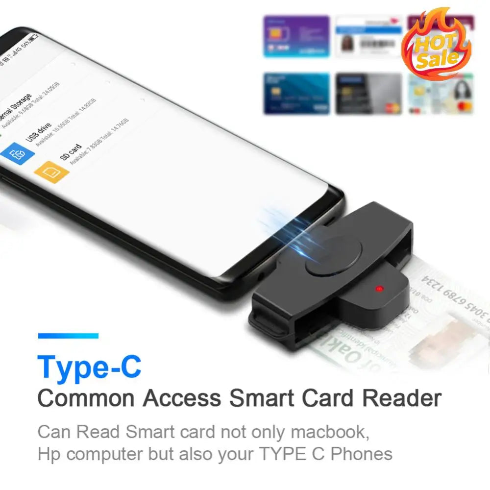 Card Reader Portable EMV Card External Reader Bank Tax Declaration Accessories Support for Windows for OS Zpaxo