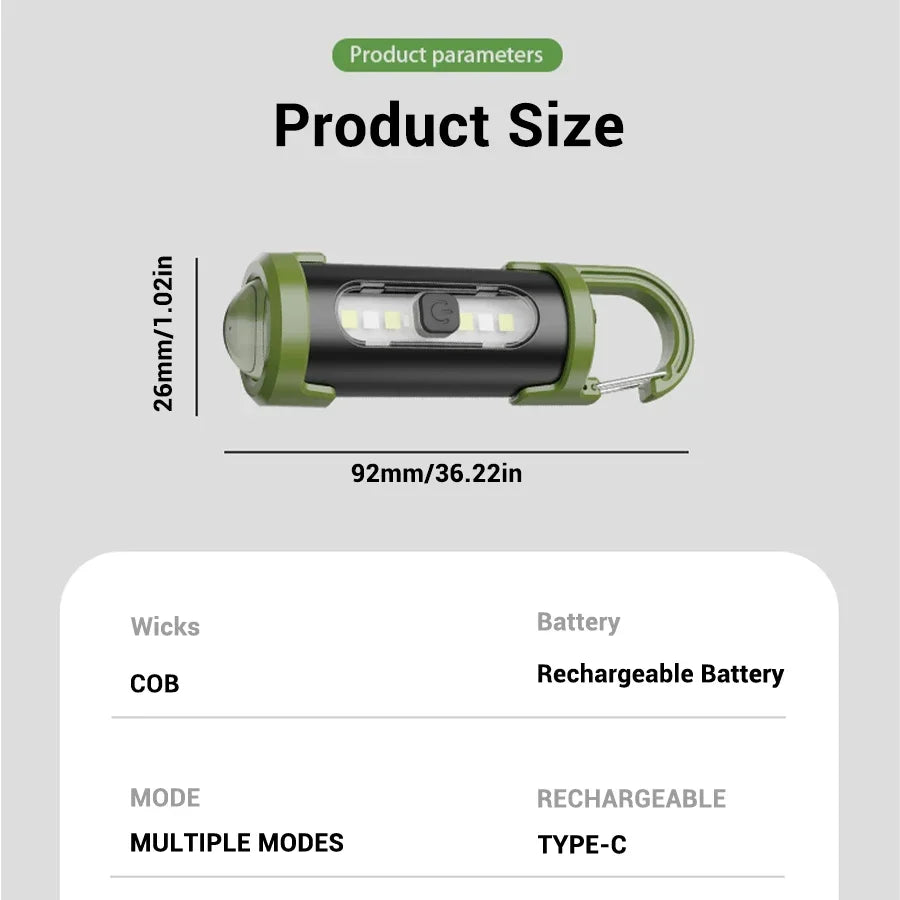 Mini USB Rechargeable LED Keychain Flashlight – Waterproof Torch LED Keychain Flashlight Zpaxo