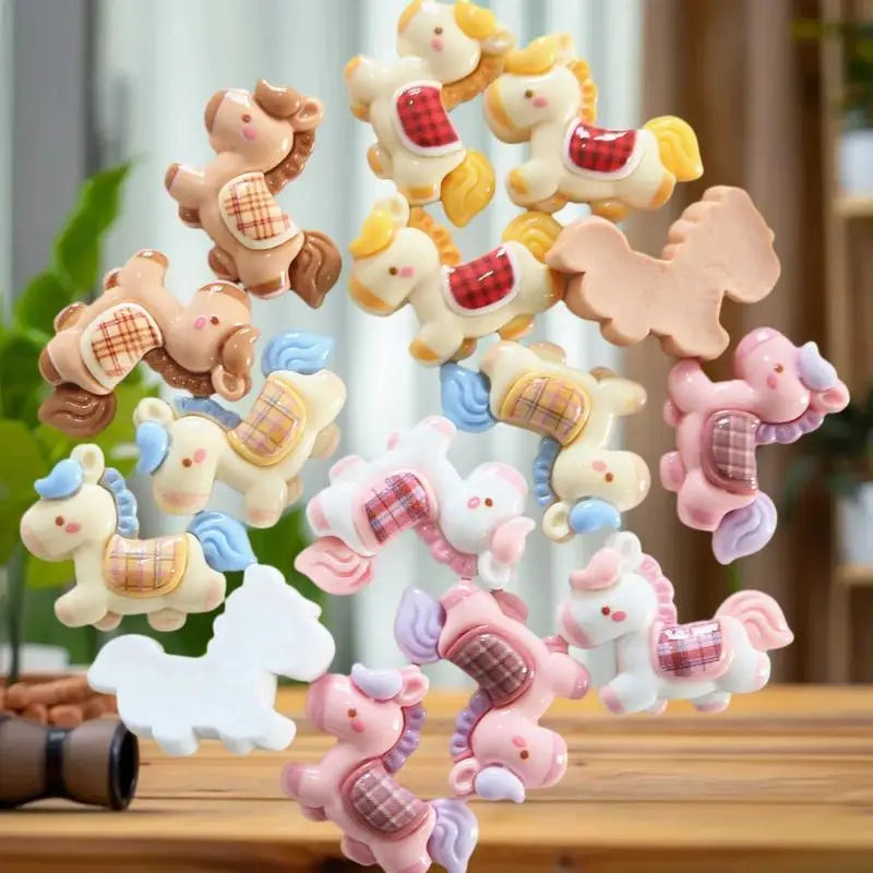 Cute Running Horse Pendant Jewelry Making Findings Kawaii Resin Zpaxo