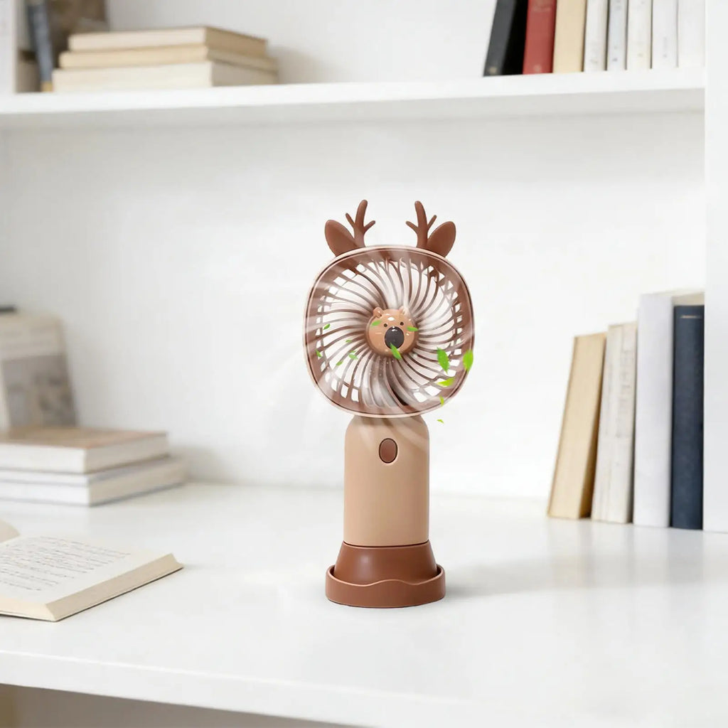 Portable Fan Rechargeable 3 Speed Cartoon Handheld Mini Cute USB Desk