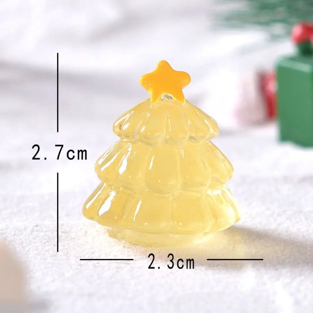10 Pcs Mini Luminous Tree Glowing Noctilucent Miniature Statue Transparent Micro Landscape Christmas tree Ornament Home Zpaxo