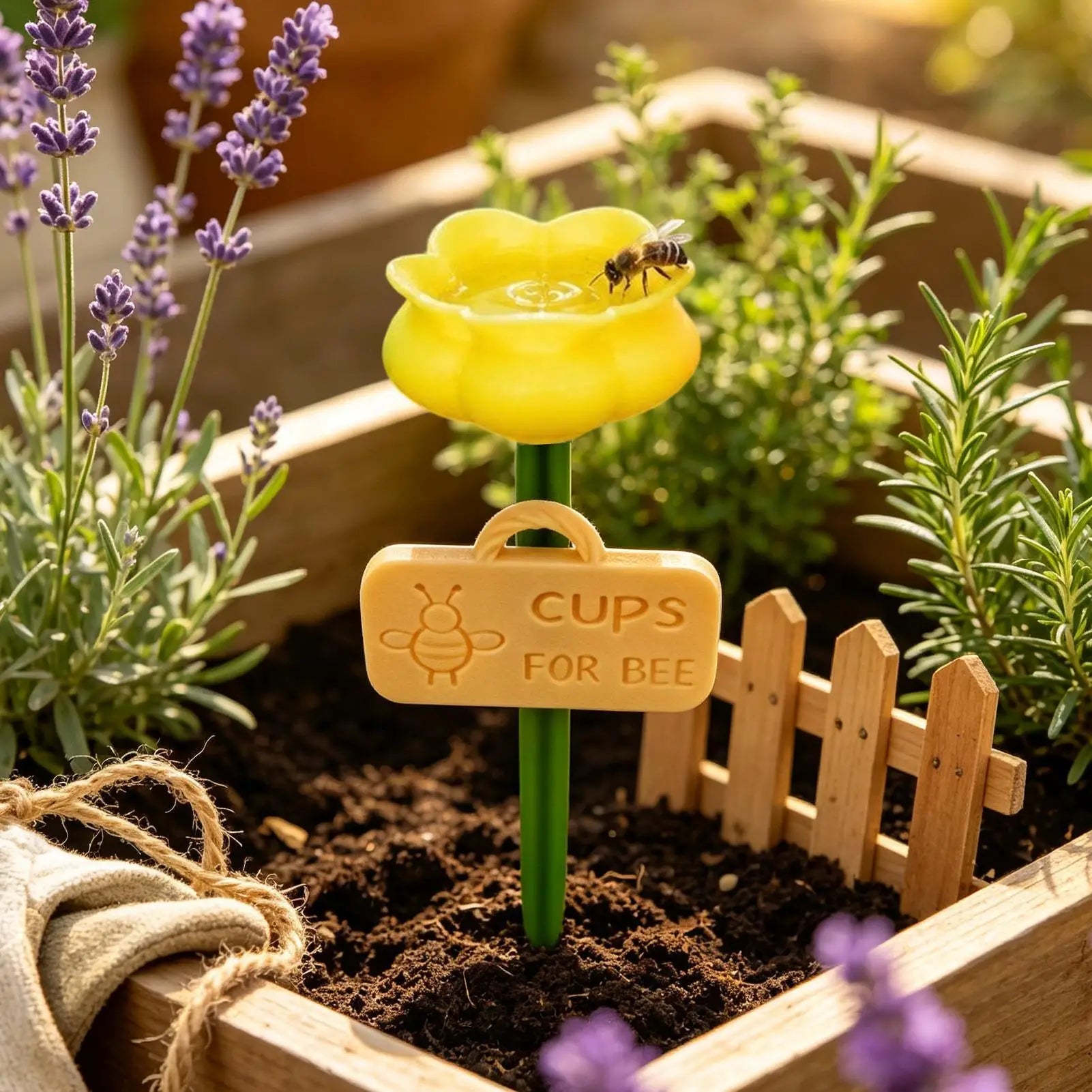 Bee Water Station Flower Shape Drinking Cup Insect Waterer Butterfly