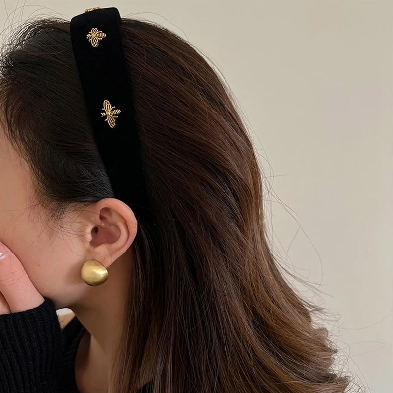 Wide Bee Hair Hoop French Fashion Retro Hairbands Women Girls Zpaxo 3CM