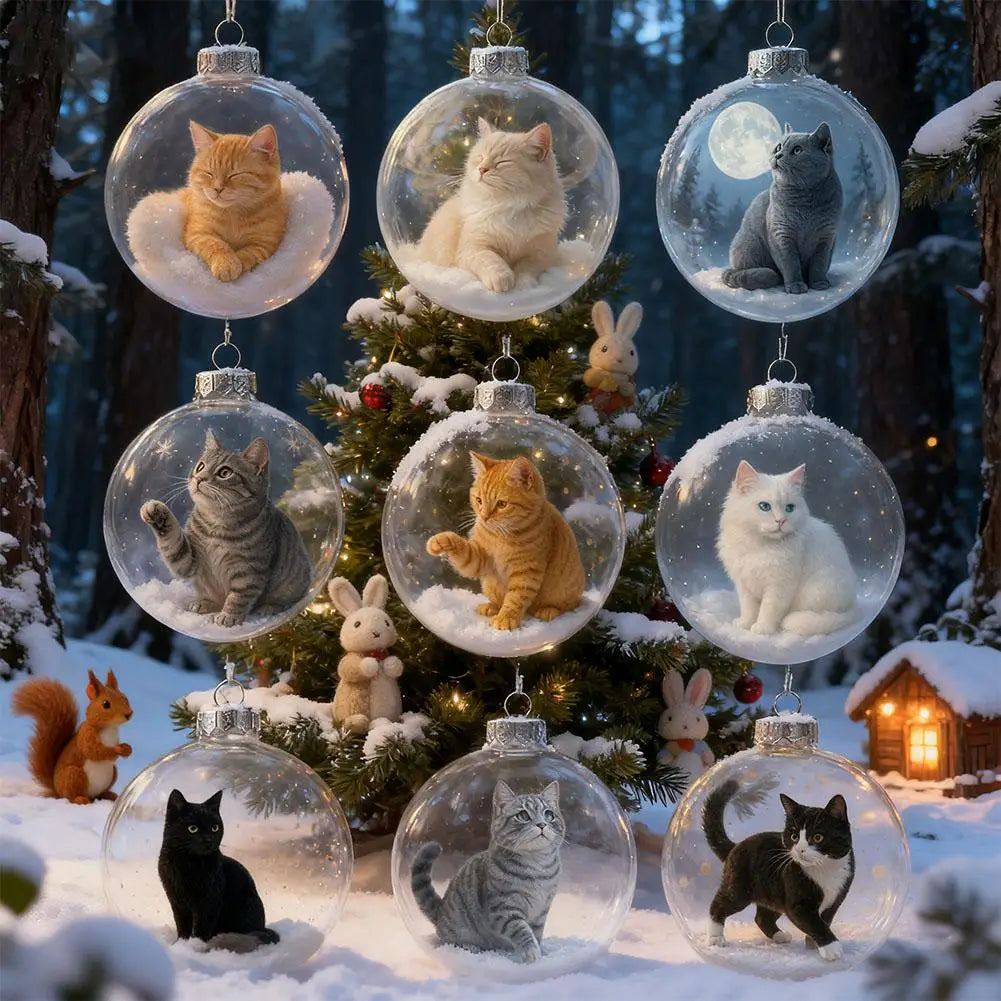 3D Cat Christmas Ornament | Kitten Bauble Gift for Cat Lovers Christmas Ornament Zpaxo