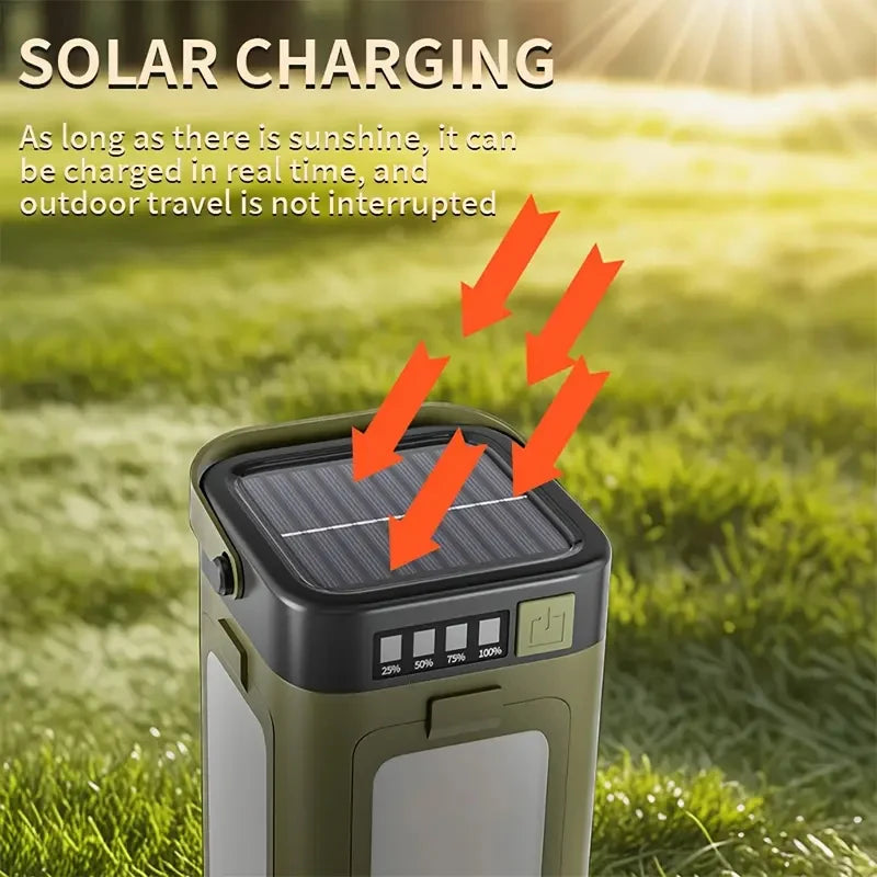 Solar LED Camping Lantern – Type-C USB Power Bank Light