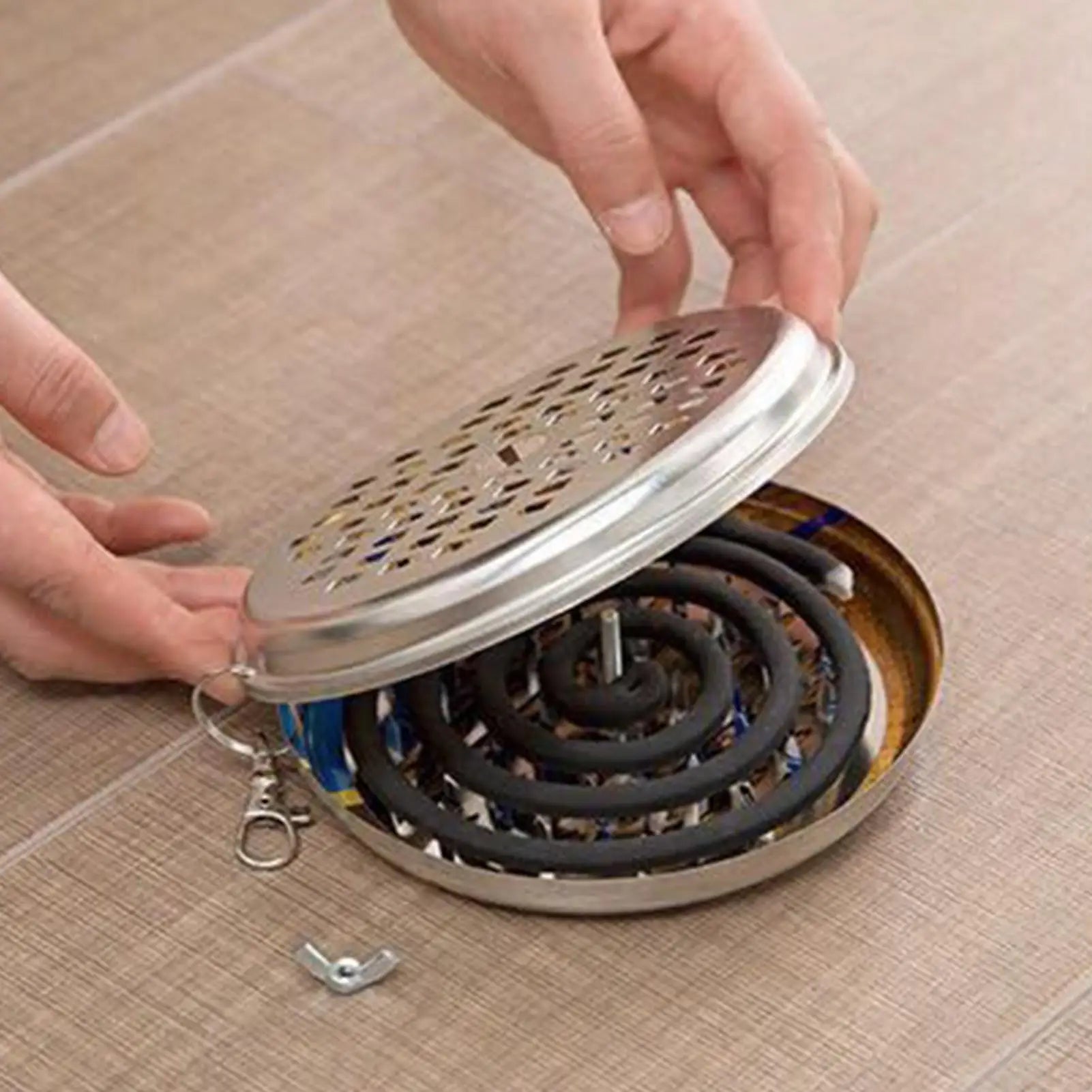Outdoor Mosquito Coil Holder Portable Fishing Camping Hanging Plate