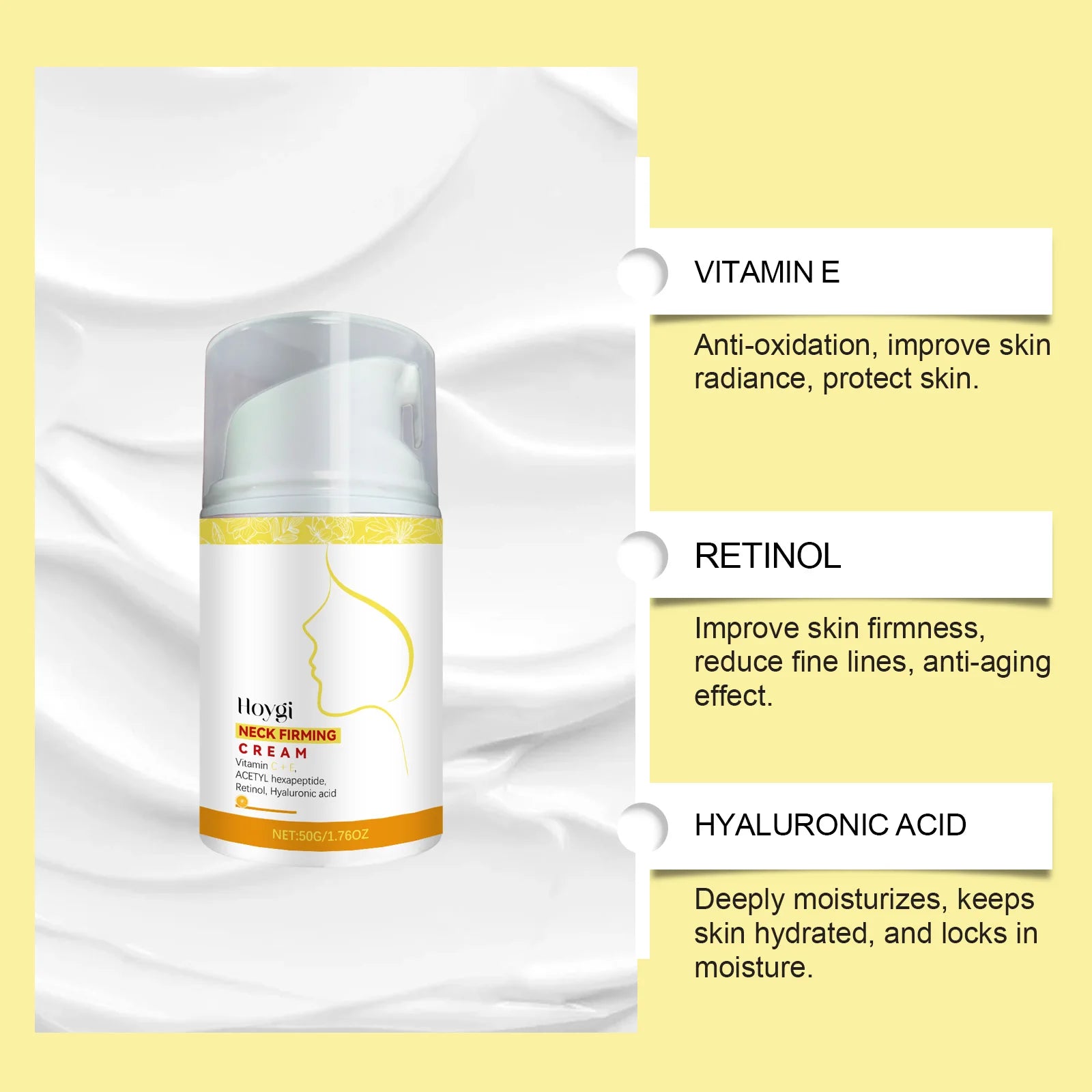 Hoygi Retinol Neck Cream – Firming & Anti-Aging | 50g Neck Firming Cream Zpaxo