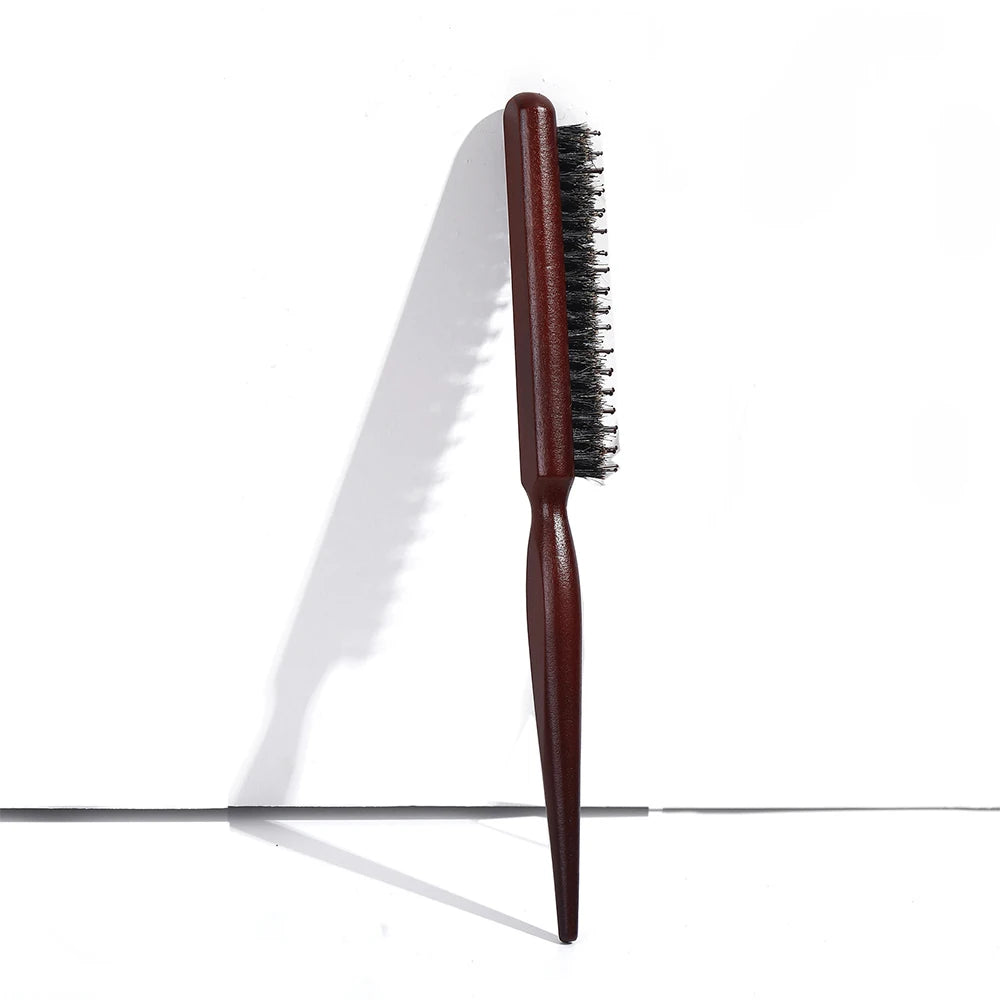 Natural Boar Bristle Hair Brush – Wood Handle Styling Comb