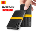 Kodak X200 1TB Portable SSD USB 3 1 Type-c External Solid State Drive Zpaxo black 256GB