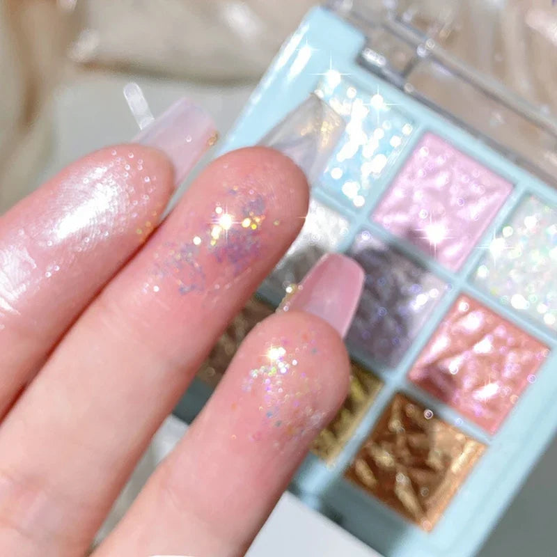 Dream Girl Eyeshadow Palette 9 Colors Snowflake Shimmer Matte Highlights Cool Tone Eye Shadow Korean Make-up Women Cosmetic Zpaxo