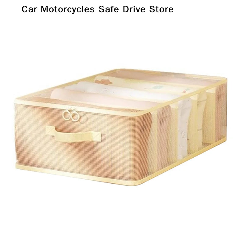 CM1Pcs Foldable Bed Sheet Storage Bags Transparent Clothes Blankets