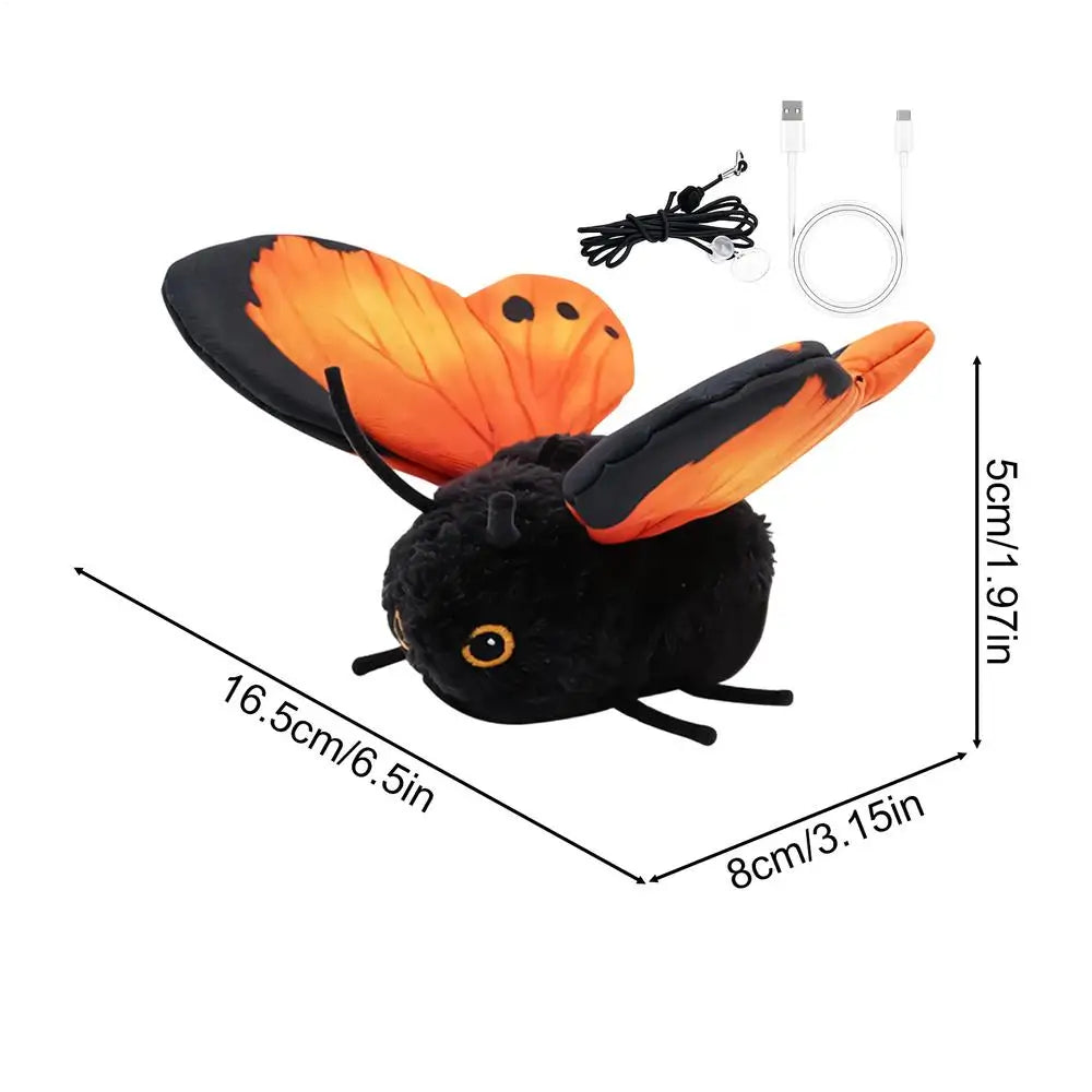 Automatic Cat Toy Mental Physical Exercise Easy Mount Pet Teaser Cat Toy Butterfly For Small Medium Large Breeds Living Room Zpaxo Orange China Mainland
