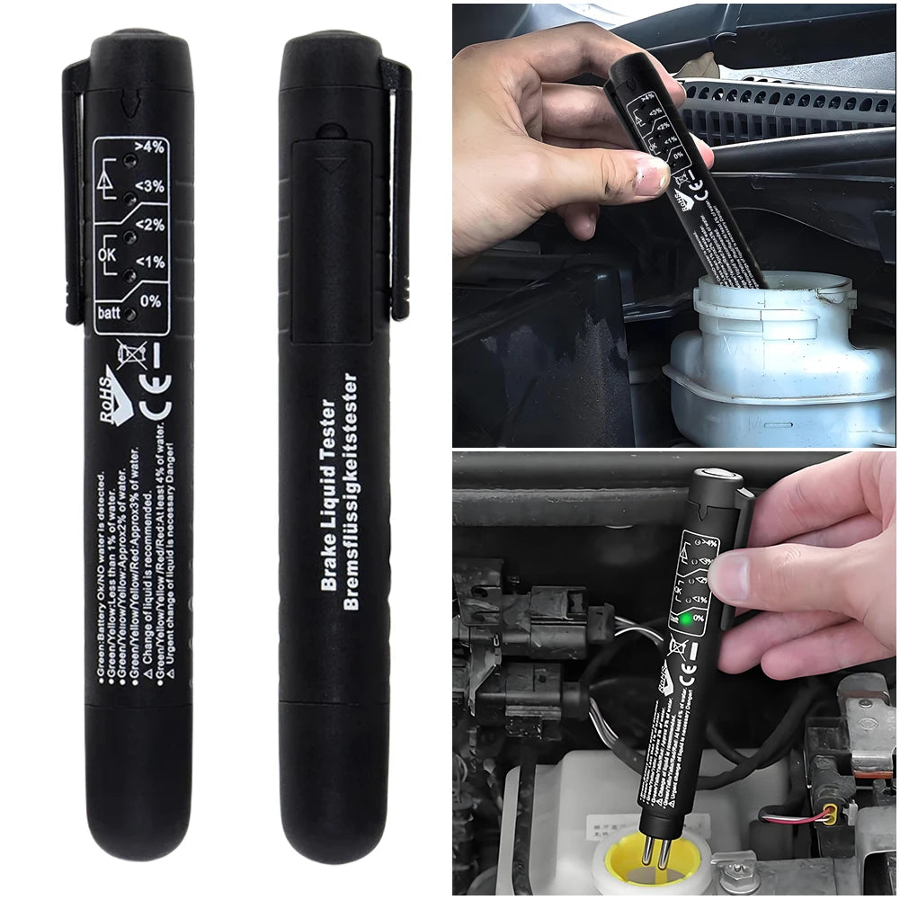 Brake Fluid Tester LED Indicator Accurate Oil Diagnostic Tool Car Pen Zpaxo