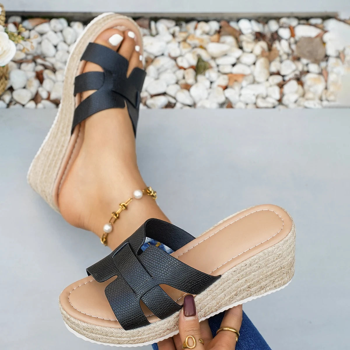 Women Sandals Trend Anti-slip Slippers Thick Bottom Casual Shoes Summer Platform Wedges Sandals Fashion Outdoor Slides Women Zpaxo