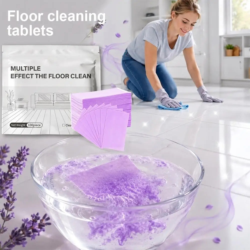 Multi-Purpose 100PCS Floor Cleaning Sheets Powerful Hardwood Floor Cleaner Mop Deep Cleaning For Wood Floor Hardwood Tablets Zpaxo