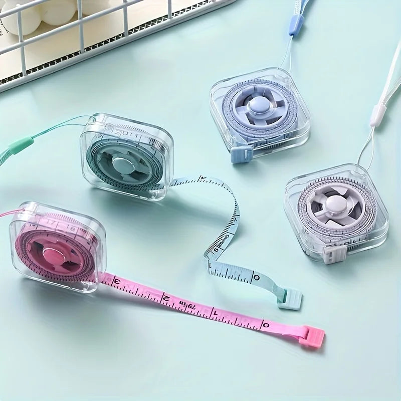Portable Soft Tape Measure 2M 6FT Cute Retractable Lock Clear CM Inch