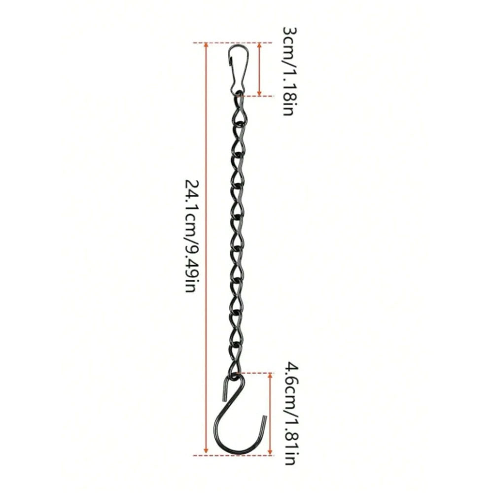 2/4/6/10Pcs Black Hanging Chains with Hooks for Hanging Bird Feeders Basket Billboards Lanterns Wind Chimes Home Garden Decor Zpaxo
