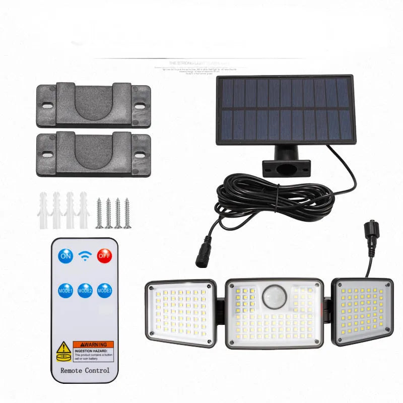 ESMARTER 164 LED Solar Outdoor Wall Light – Motion Sensor Garden