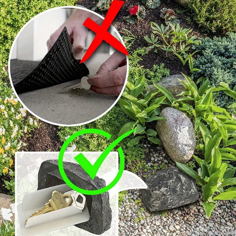 1pcs Key Hider Outdoor Fake Rock Key Box Hidden Keys Holder for Front Door Garden Zpaxo