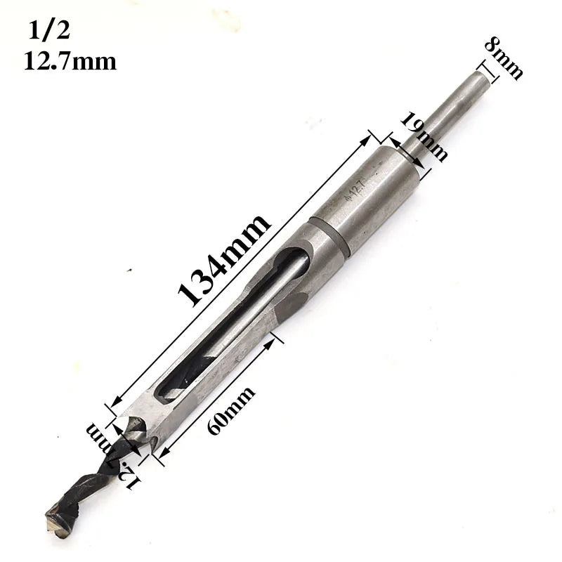 Woodworking Square Drill Bits HSS Twist Hole Auger Mortising Chisel Zpaxo 12.7mm