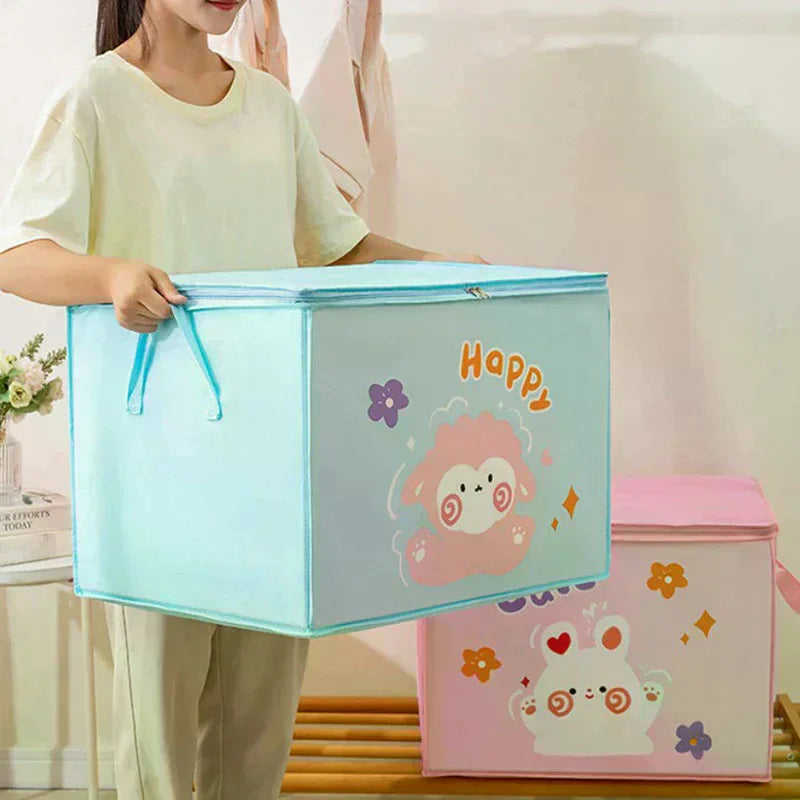 Bins Cube Folding Toys For Cartoon Animal Nursery Toy Storage Box Felt Cloth Fabric Storage Basket Kids Toys Organizer Box Zpaxo