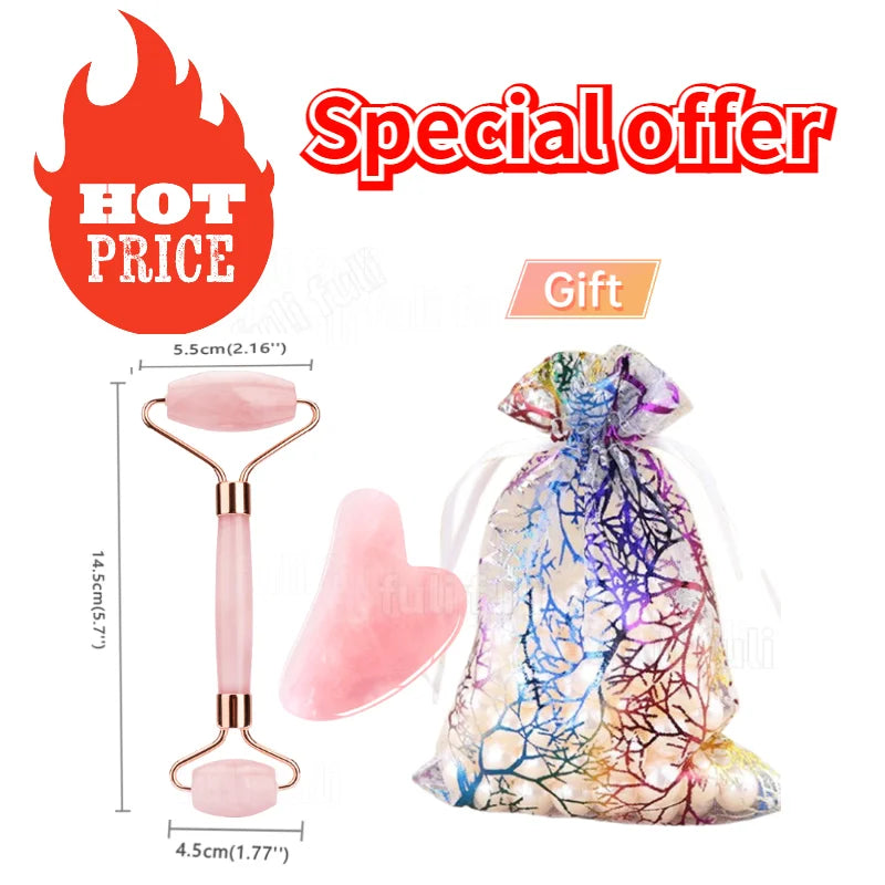 Natural Rose Jade Gua Sha Gouache Scraper Massager Face Body Facial Zpaxo pink-2