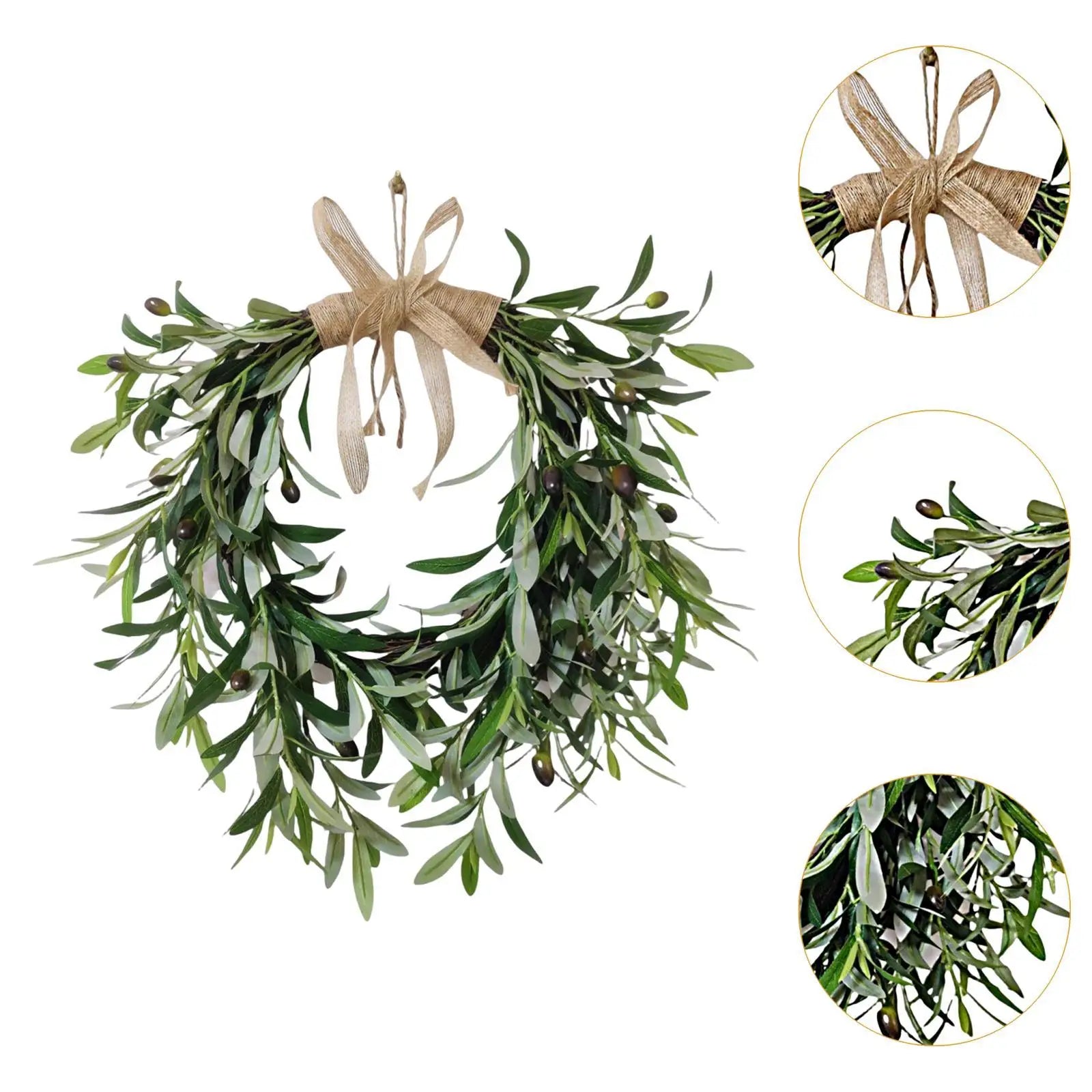 Artificial Olive Wreath – Rustic Farmhouse Greenery Decor Artificial Wreath Zpaxo