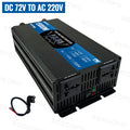 Pure Sine Wave Inverter 15000W 2 sockets 12V 220V Solar Current Inverter DC 12/24/48/60/72V To AC 110V/220V Home Outdoor Camping Zpaxo 72V To 220V 50hz