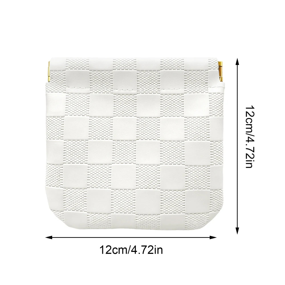 Small Auto-Closure Makeup Bag – Cosmetic & Jewelry Pouch Cosmetic Pouch Zpaxo White CN