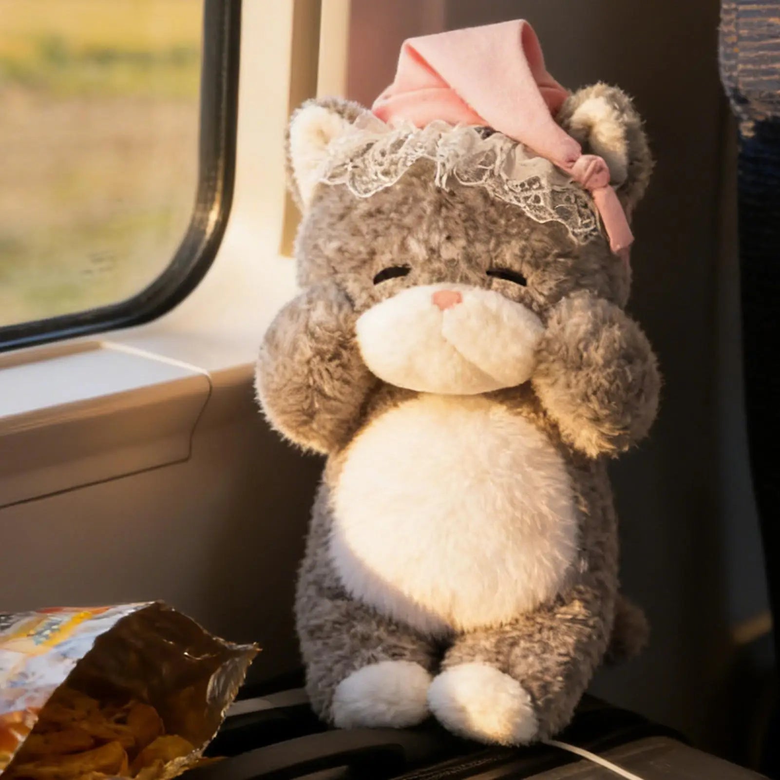 Cat Plush 13.8 Inch Soft Cute Sleepy Toy Cat For Kids Living Room Bedroom Sofa Bed Chair Bedside Desk Home Car Decoration Kids Zpaxo