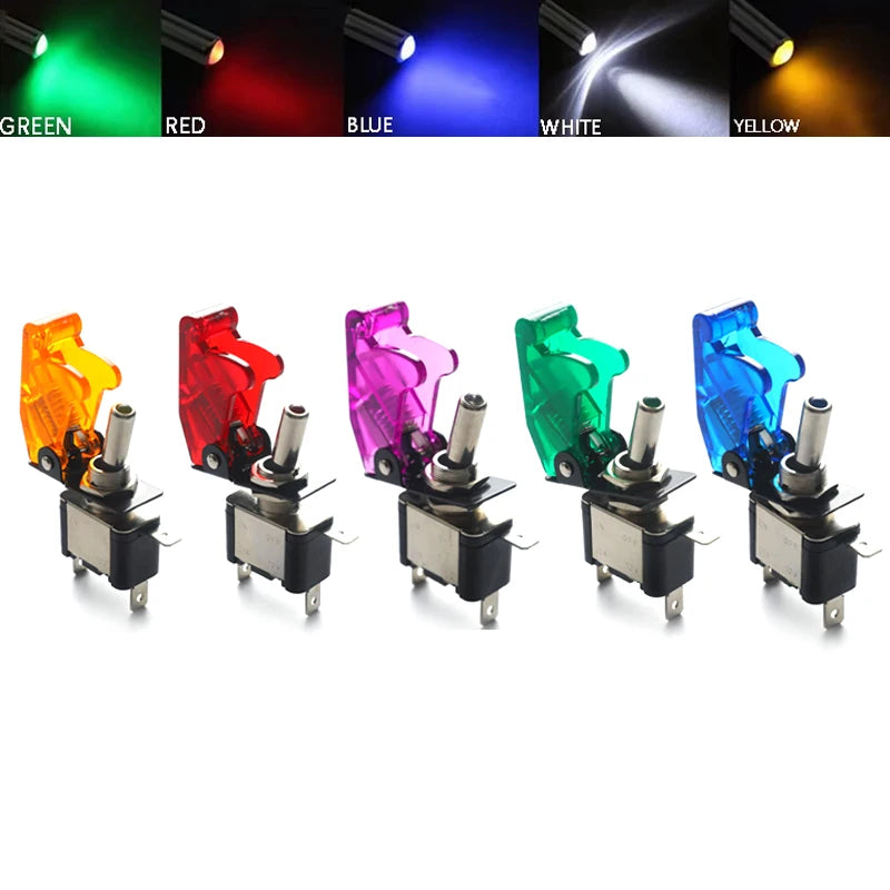 Auto Truck Illuminated Led Toggle Switch Safety Aircraft Flip Up Zpaxo