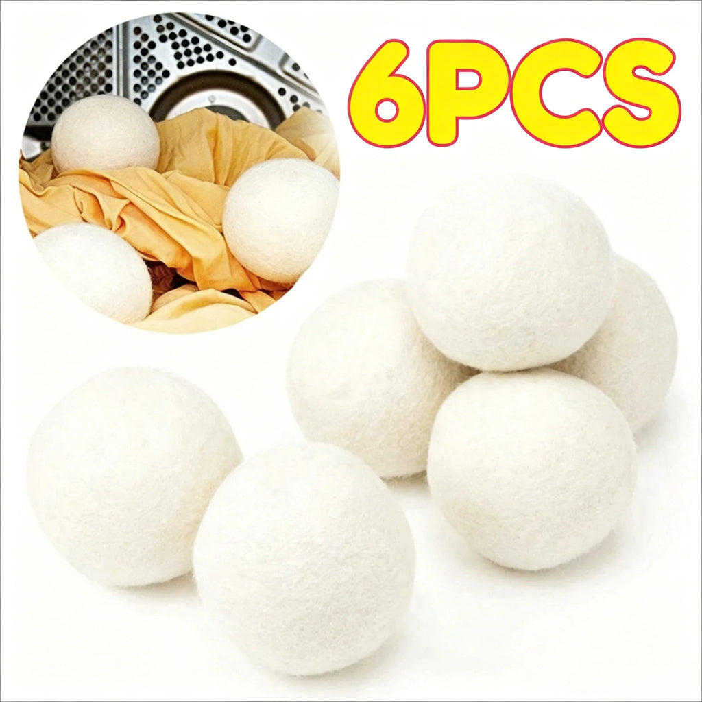 Clothes Dryer Large Wool Balls Laundry Tumble Dryer Balls Dryer Balls Laundry Softener Reusable Home Washing Machine Accessories Zpaxo 6pcs