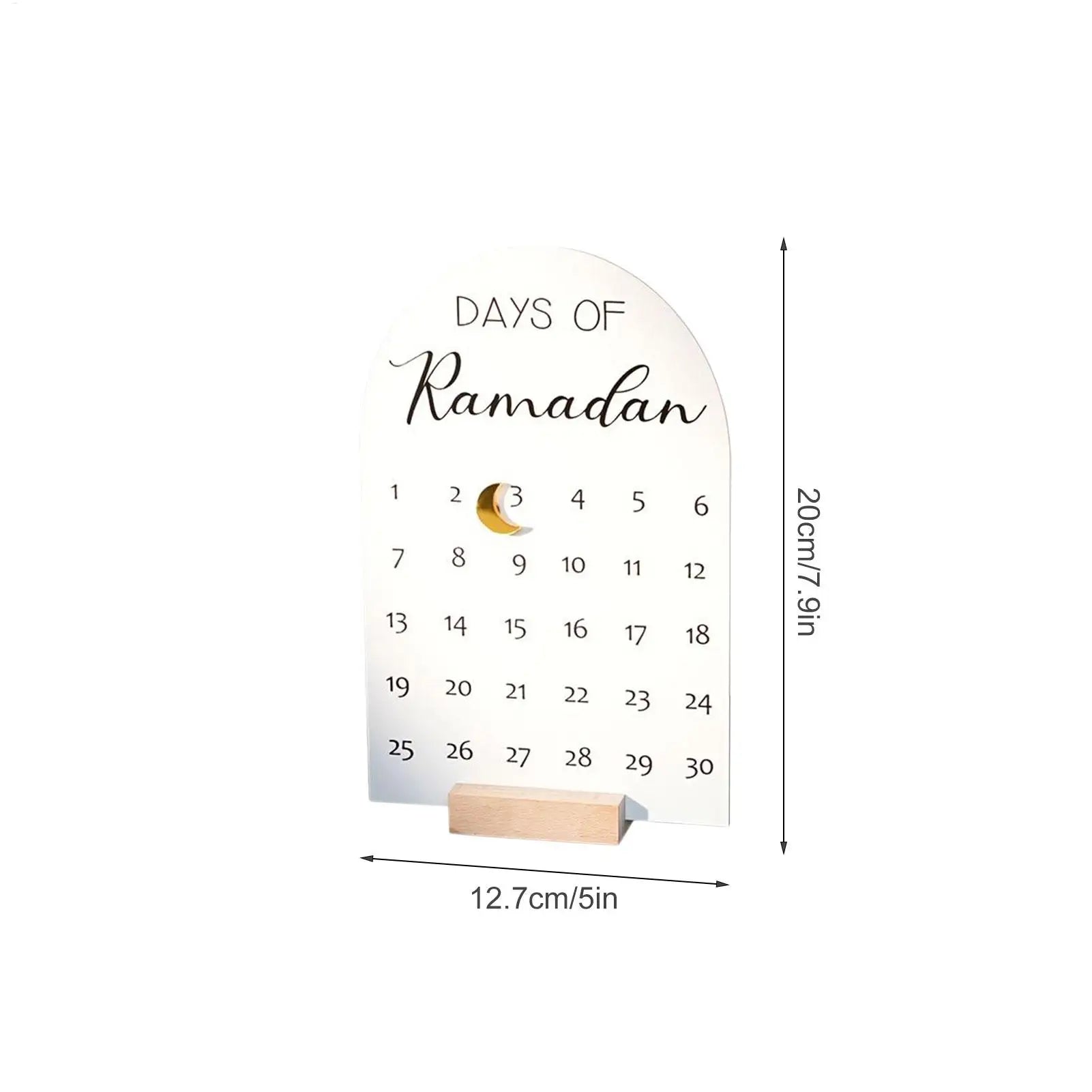 Ramadan Countdown Calendar 30 Days Acrylic Eid Mubarak Tabletop