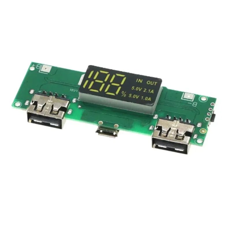 18650 lithium battery digital charging module 5V2.4A 2A 1A dual USB output with display boost module Zpaxo