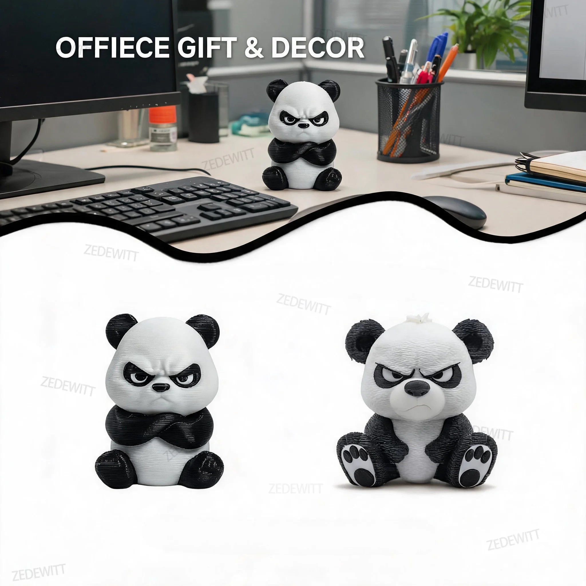 Cute Panda Sculpture Ornament – Home, Desk & Car Decor Gift
