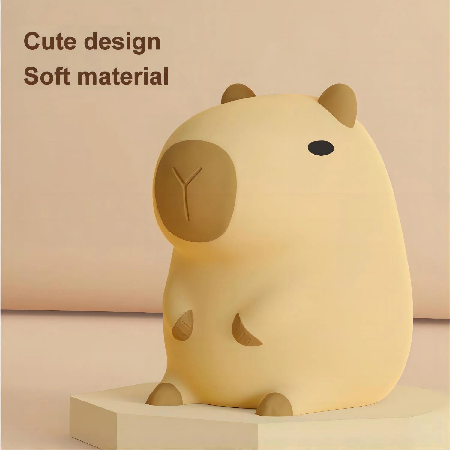 Cute Cartoon Capybara Silicone Night Light USB Rechargeable Timing Dimming Sleep Night Lamp for Children's Room Decor Zpaxo