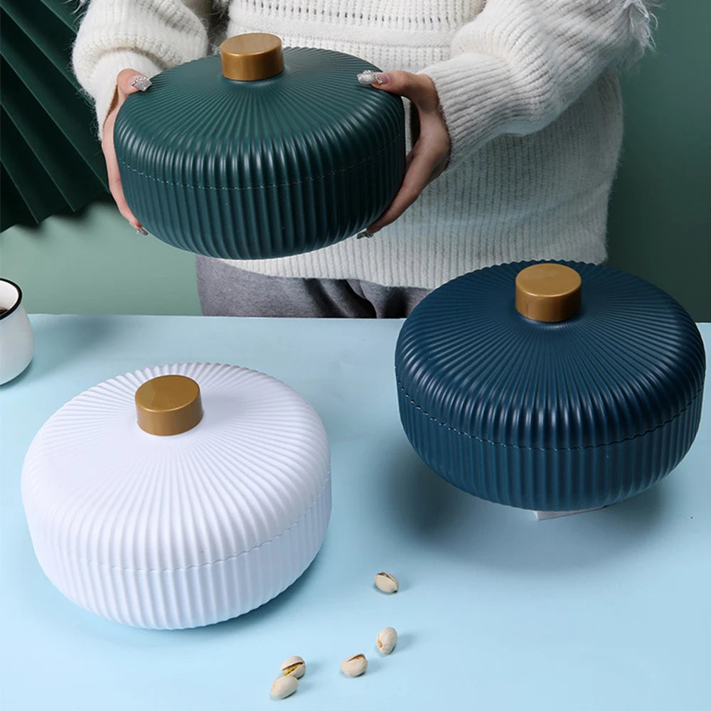 Food Platter Food Storage Tray with Lid 4 Compartment Snack Dried Fruit Candy Nut Serving Plates Tray Zpaxo