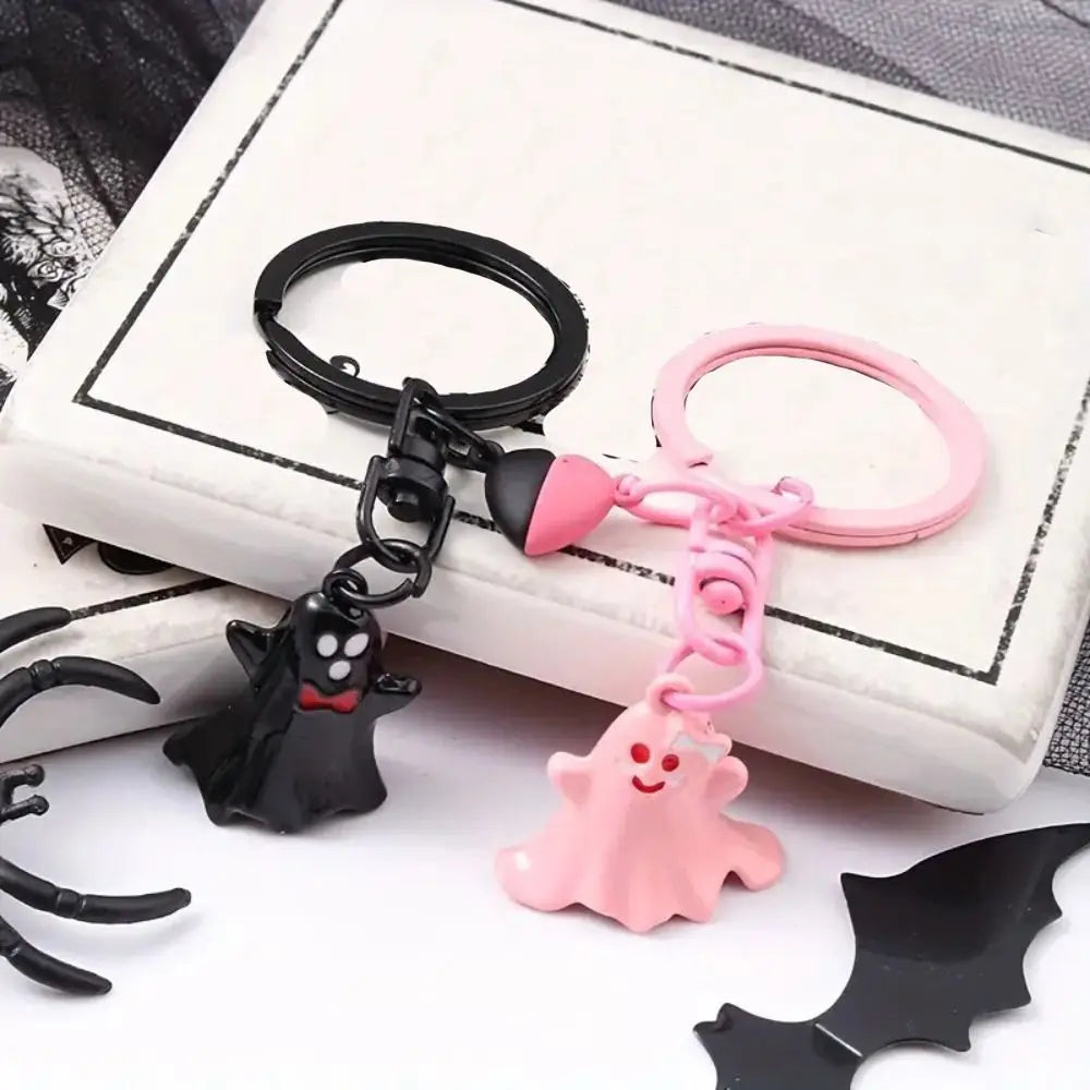 1Pair Creative Bag Hanging Halloween Ghost Keychain Cute Ornaments Magnetic Ghost Pendant Couple Lovers Key Rings Bag Decor Zpaxo