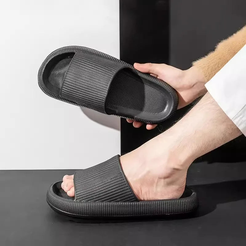 Thick-soled Flip-flops Women Summer Couple Rubber Plastic Home