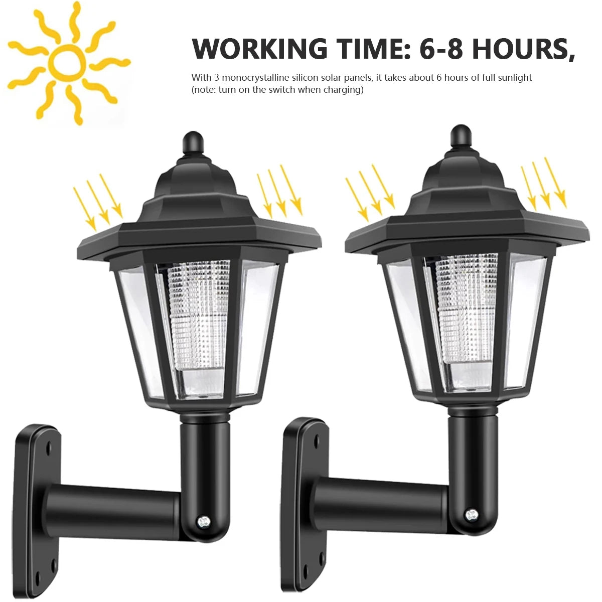 Retro Solar LED Wall Lantern – Waterproof Outdoor Garden Light