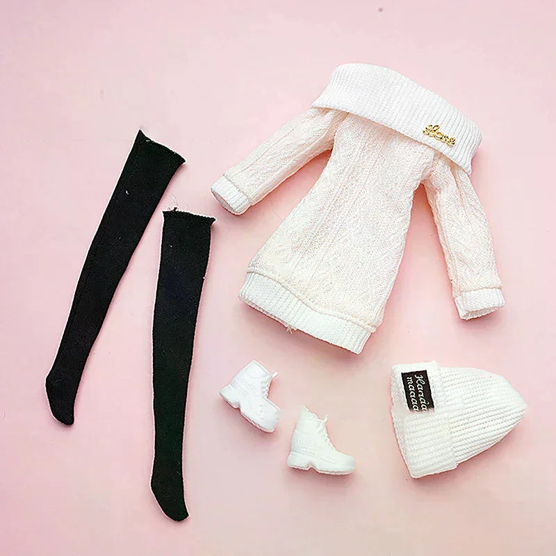 Doll's Clothes Suit Dress Up Accessories Sweater Hat Stockings Girl Zpaxo
